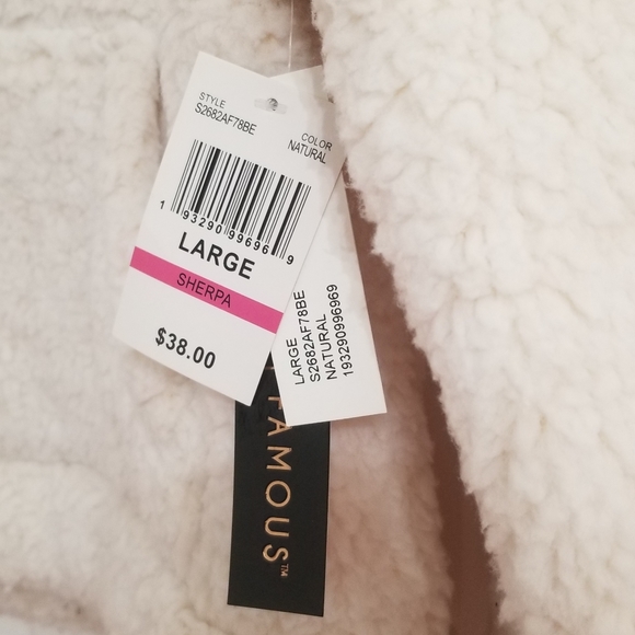 NWT Almost Famous Sherpa Fleece Shearling Hoodie 1/2 Zip Women's Size Large - Picture 7 of 7